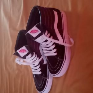 Vans high tops size 6.5 womans. Black and white.